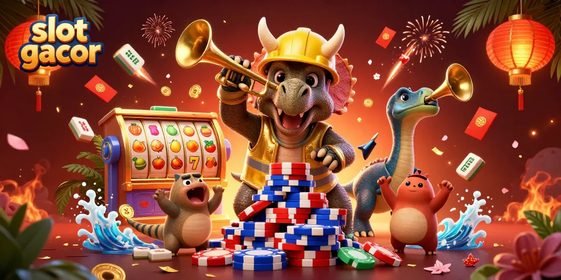 Slot gacor dengan triceratops membangun piramida chip poker di tengah keceriaan perayaan!