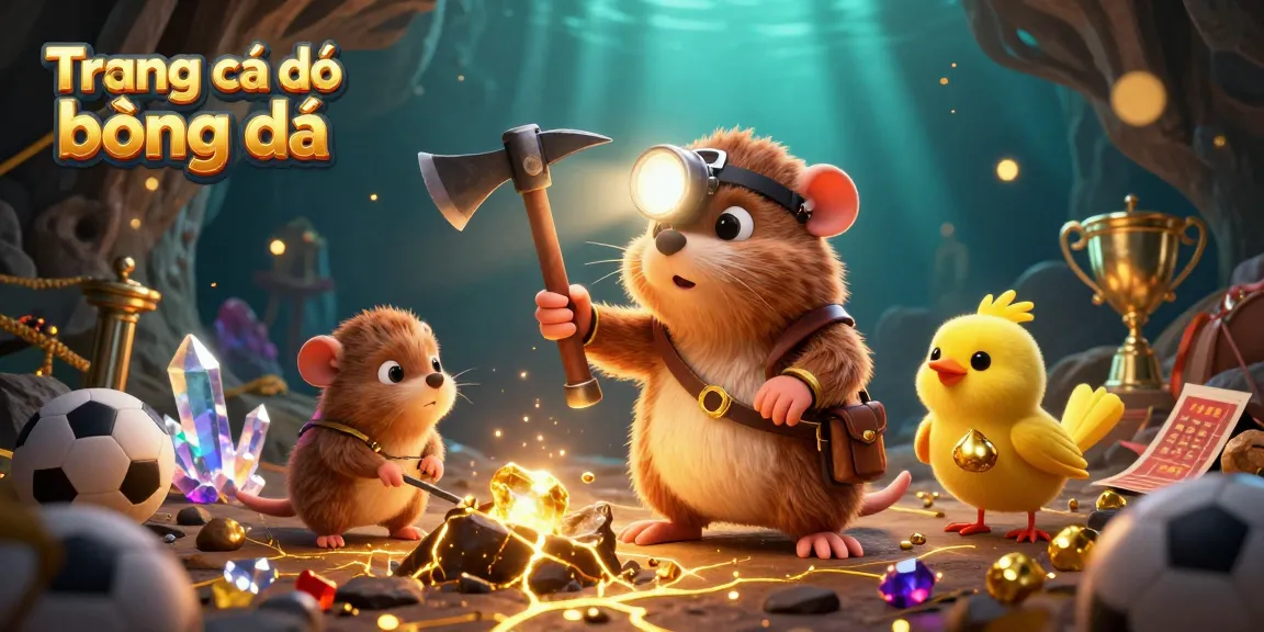 Engage in Trang cá độ bóng đá with dynamic sports betting visuals featuring a treasure hunter mole and canary.