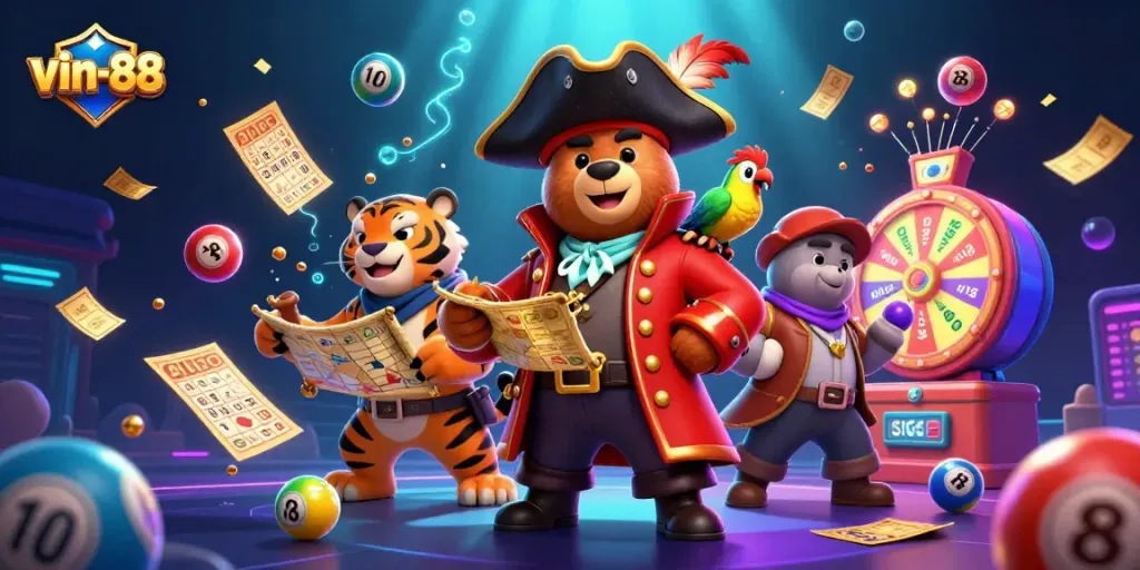 Engage with vin-88 through a thrilling illustration capturing a vibrant casino adventure.