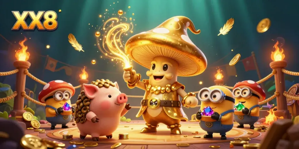 Catch exhilarating action in this rich XX8-themed casino scene with vibrant magic and treasures.