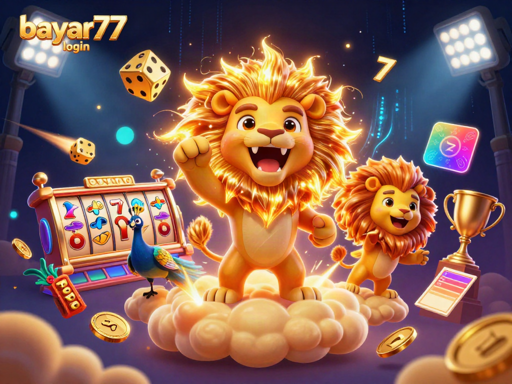 Experience smooth gaming with bayar77 login alongside vibrant casino elements and characters