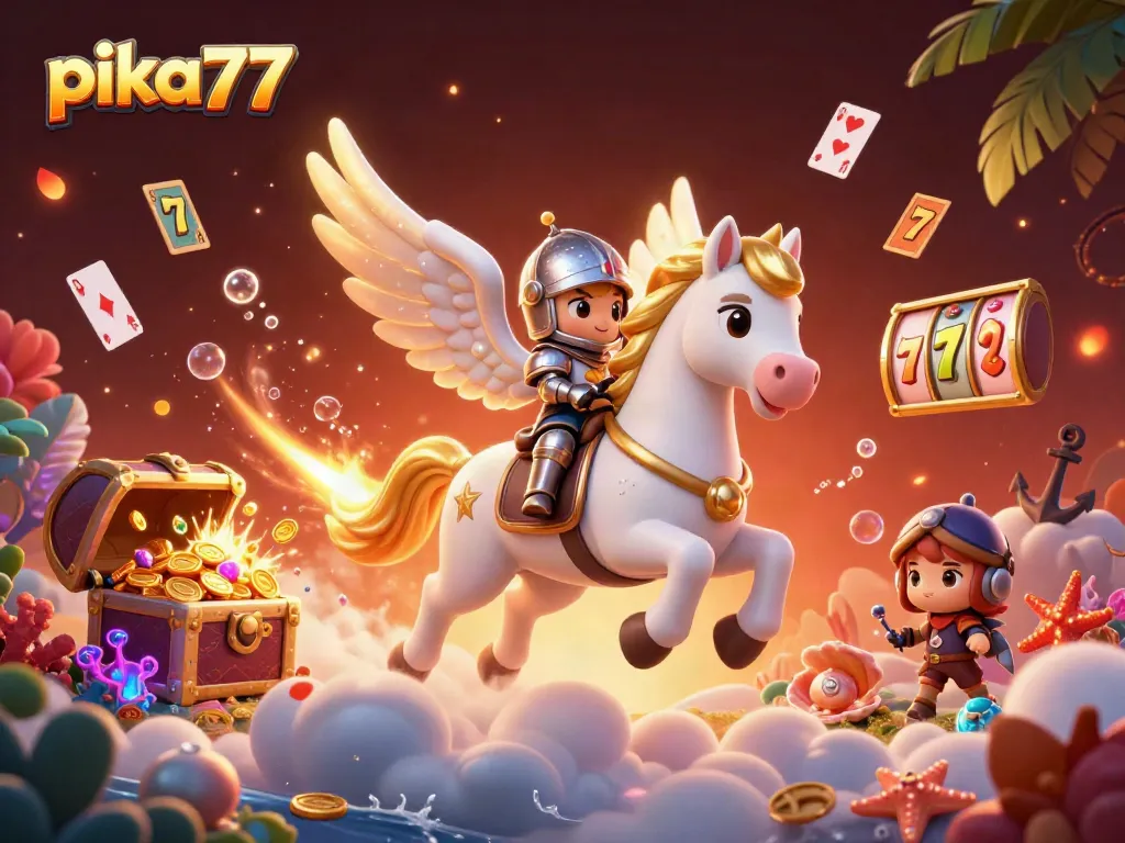 Experience thrilling gameplay at pika77 with exciting slot reels and a magical knight adventure.