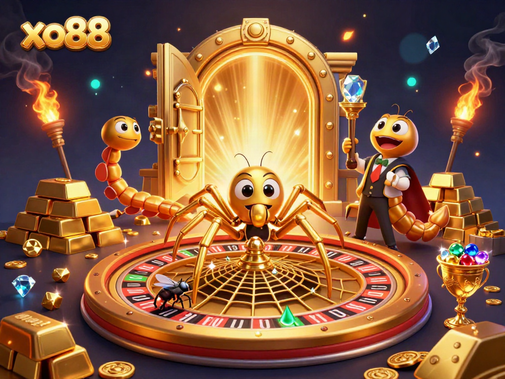 Engage in thrilling bets with xo88 at this ultra-detailed casino illustration showcasing excitement and riches.