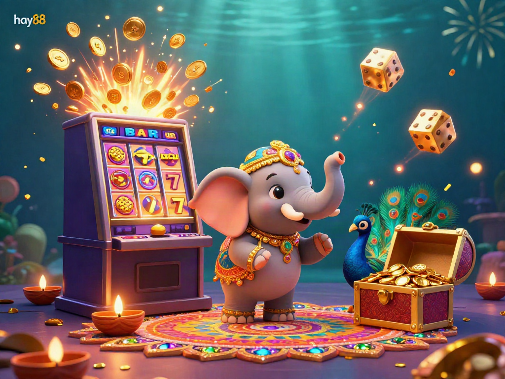 Experience thrilling gameplay at hay88, featuring vibrant jackpots and colorful casino elements.