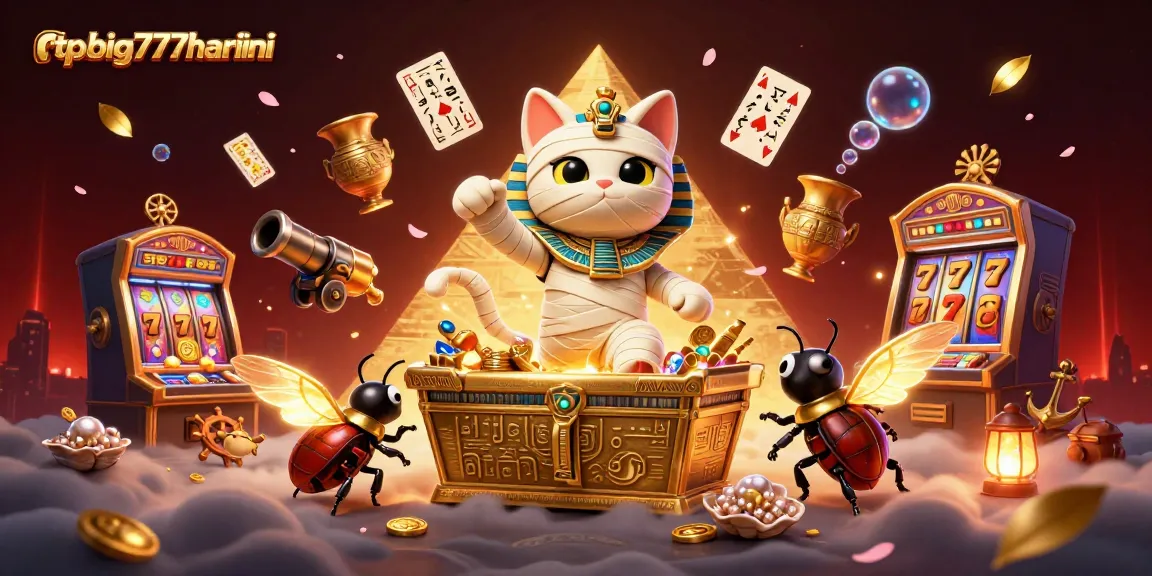 Experience excitement at rtpbig777hariini with a vibrant scene of slot games and winning symbols.