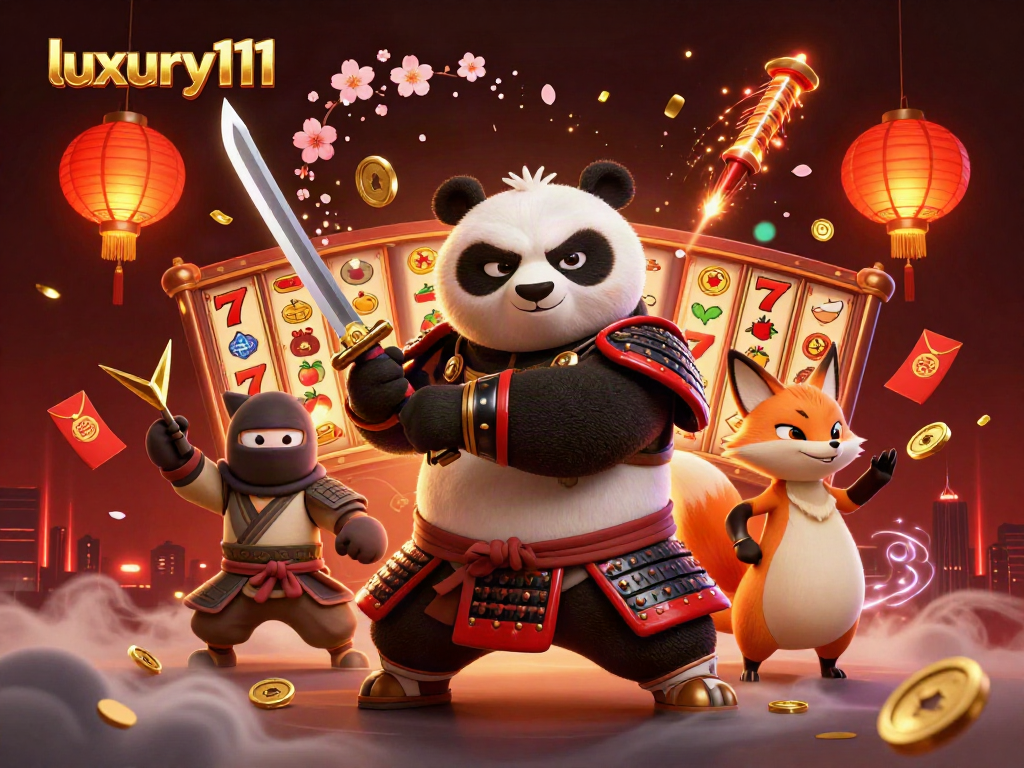 Experience the thrill of luxury111 casino gameplay with vibrant characters and casino elements.