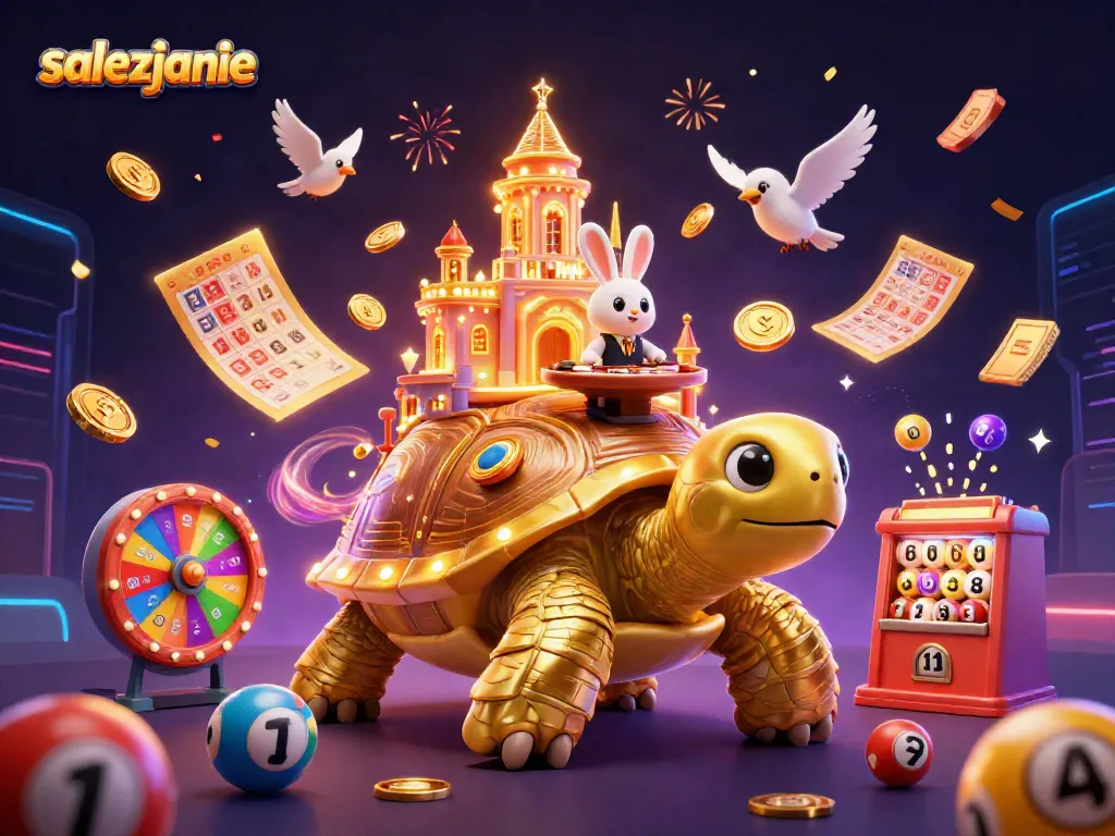 salezjanie z kolorowymi kulkami lotto i dealerem w ekscytującej scenerii hazardowej