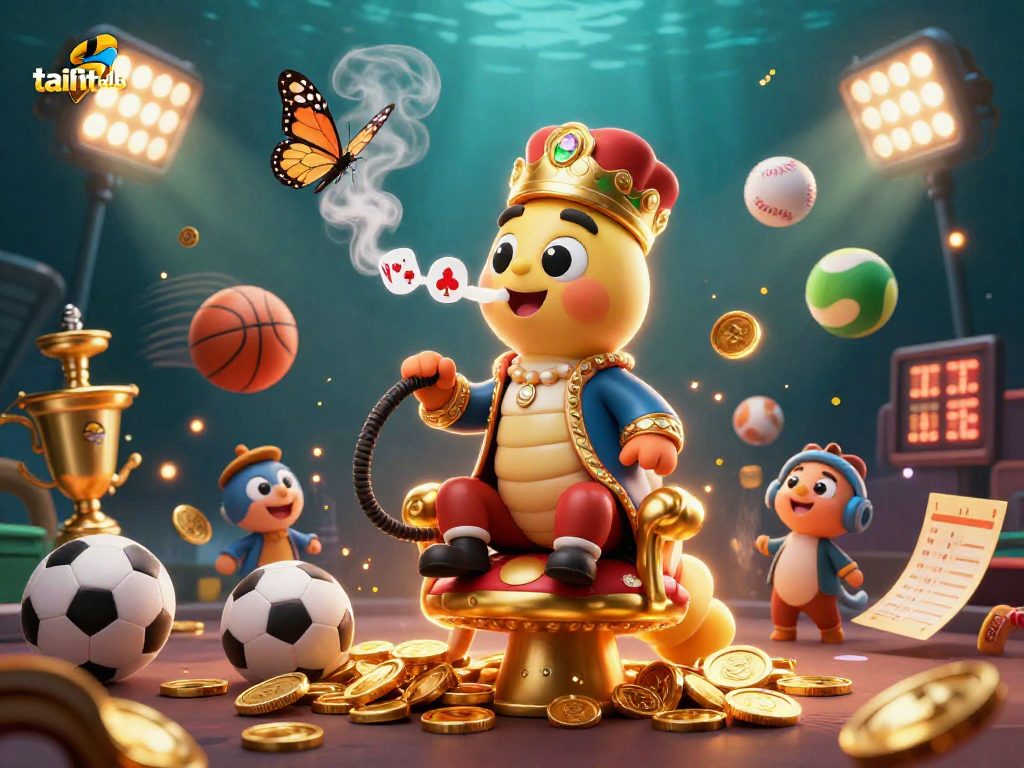 Experience the thrill of taihitclub with dynamic casino-style elements flying around a 3D caterpillar master.