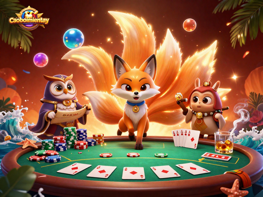 Engage in thrilling gameplay as caoboimientay showcases vibrant characters and dynamic poker elements.