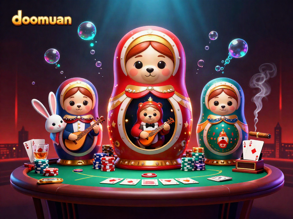 Experience the excitement of doomuan's lively gaming scene with vibrant characters and dynamic visuals.