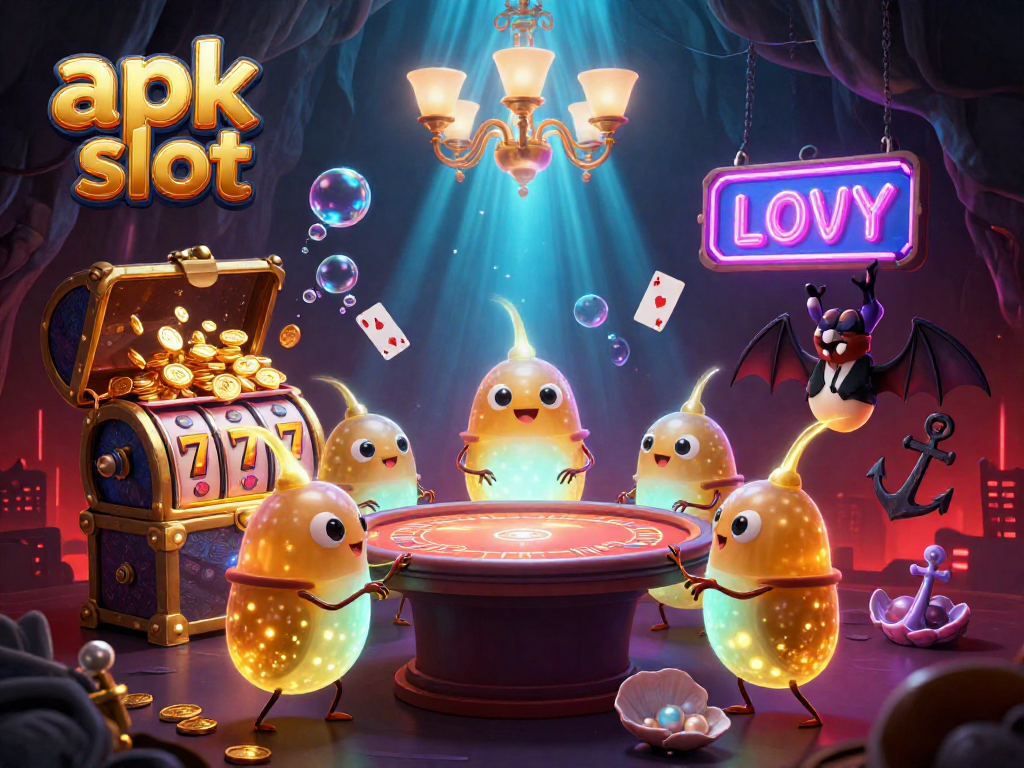 Mainkan apk slot di kasino yang dipenuhi oleh sinar bioluminescent dan elemen menarik lainnya.