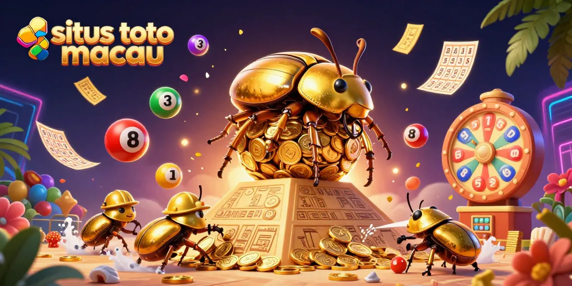 Menangkan situs toto macau dengan bola lotere berwarna-warni dan simbol kasino yang menarik.