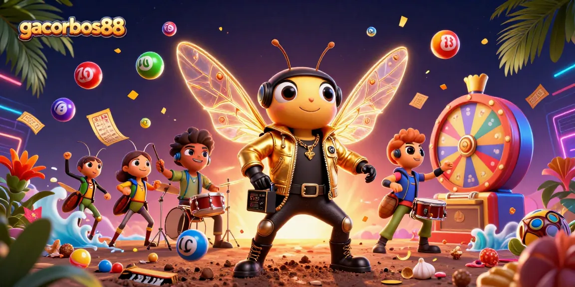 Engage with gacorbos88 as the vibrant cicada rock star emerges, dazzling with energetic lottery elements!