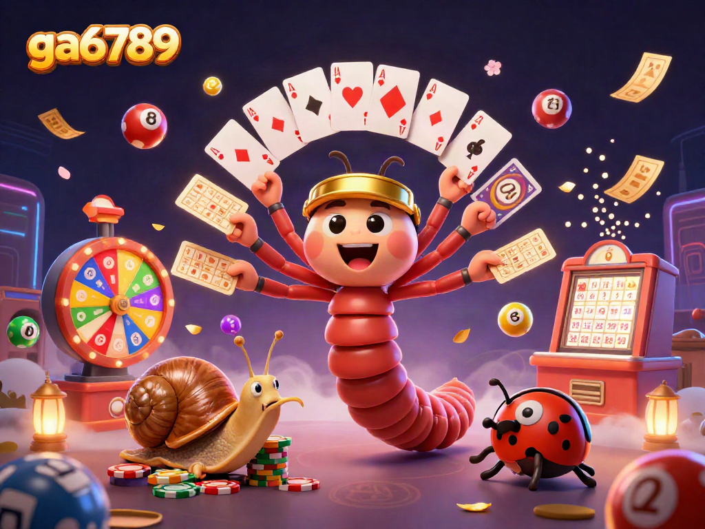Explore thrilling gaming action with ga6789's vibrant lottery scene featuring colorful characters and dynamic elements.