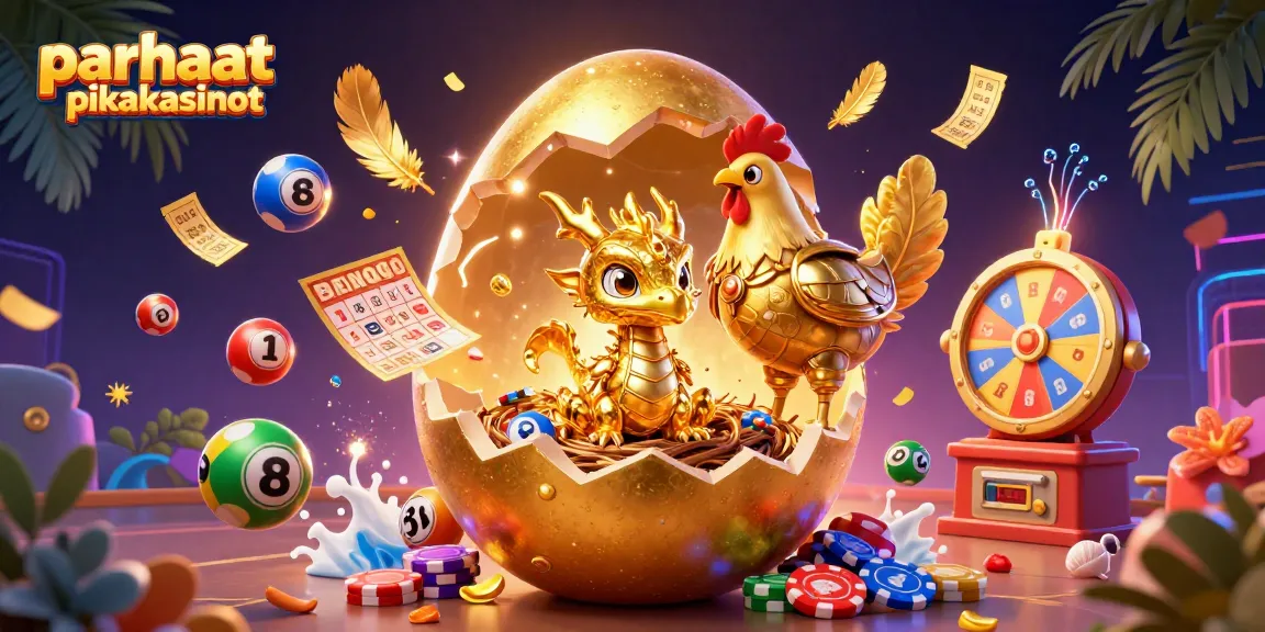 Engaging scene with the golden egg dragon, representing parhaat pikakasinot, surrounded by vibrant casino elements.