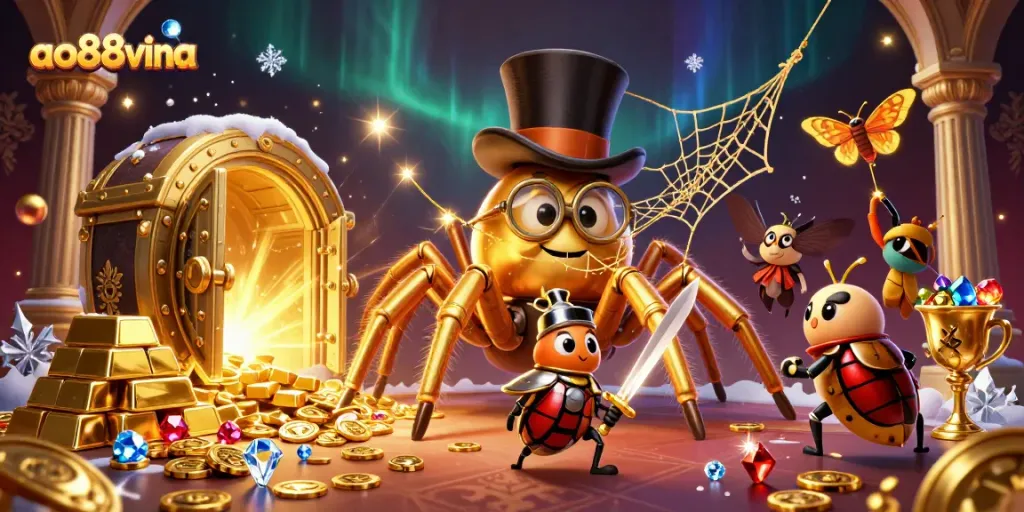 Engage with ao88vina's thrilling casino adventure featuring lively characters and rich treasures.