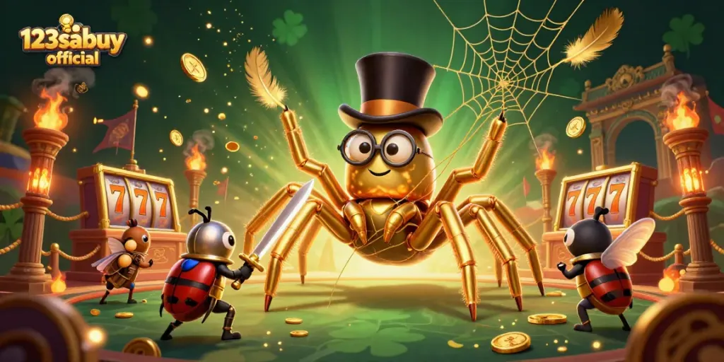 Engage with 123sabuy official and experience dynamic casino action in this vibrant 3D illustration.