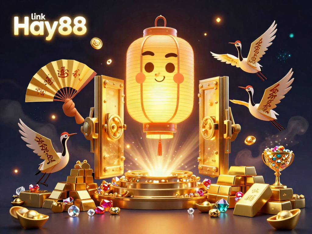 Experience the thrill of gaming with link Hay88 in a dazzling casino setting full of treasures.