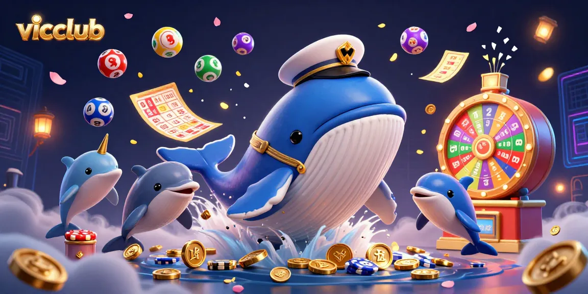 Experience the excitement of vicclub with vibrant 3D characters amidst dynamic gambling elements.