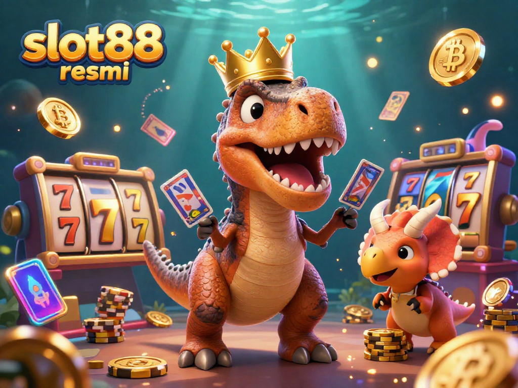 Experience the excitement of slot88 resmi with characters enjoying a vibrant casino scene and stunning visuals.