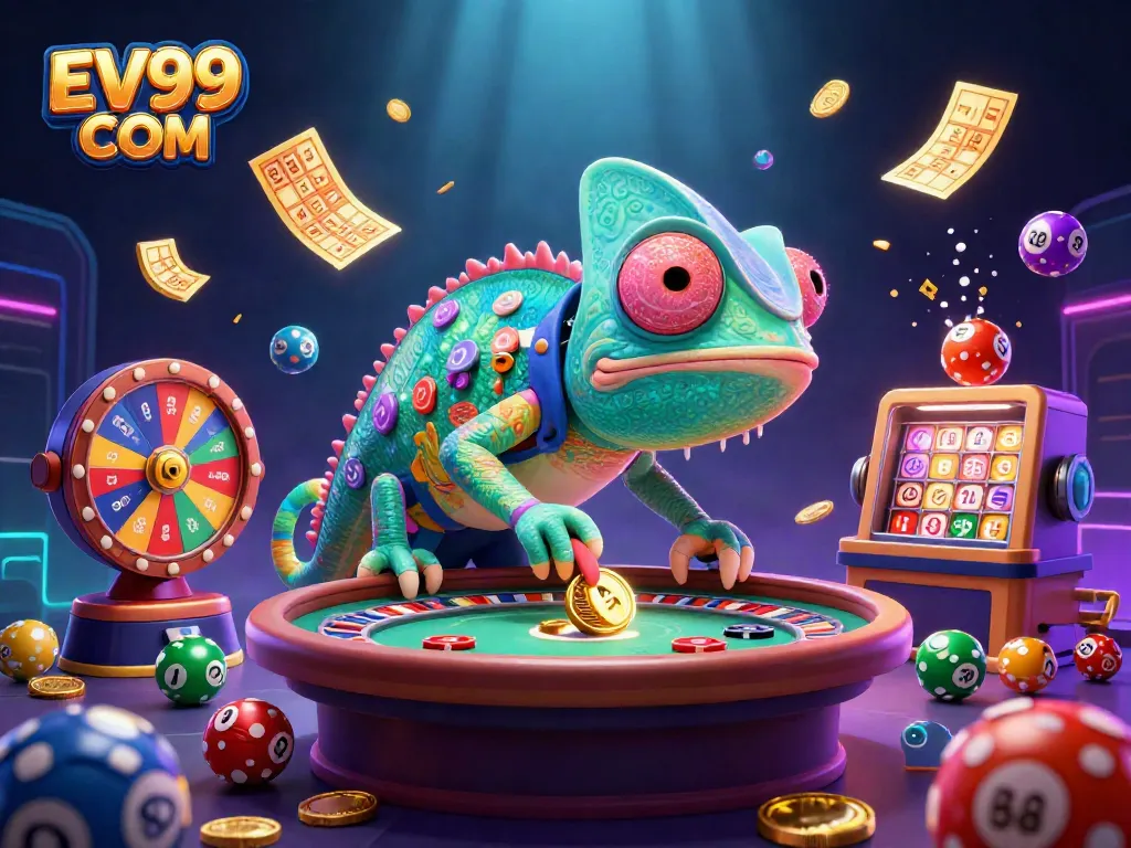 Players enjoy their winning moments at EV99 COM in an engaging and colorful casino scene.