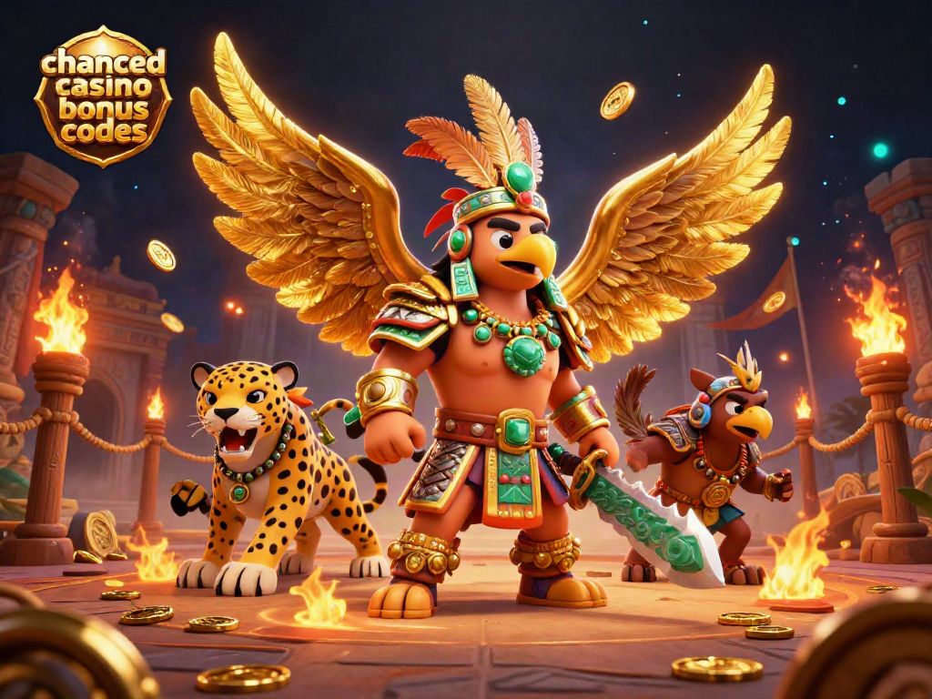 Engage with chanced casino bonus codes through an exciting Aztec warrior-themed gaming experience.