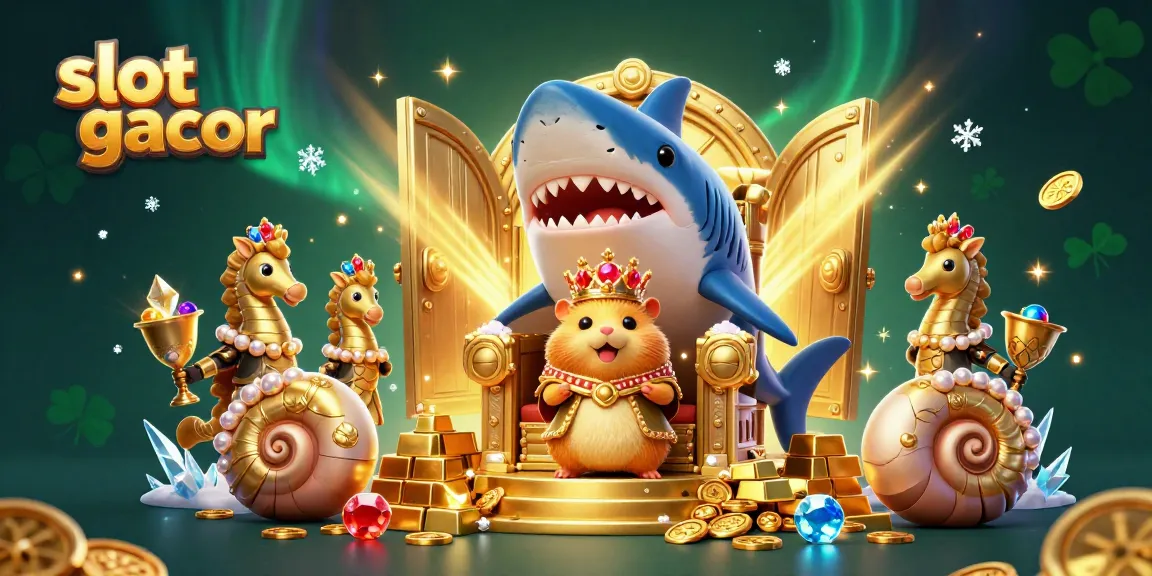 Menangkan jackpot di slot gacor dengan ilustrasi kerajaan hamster emas yang megah dan perhiasan berkilau.