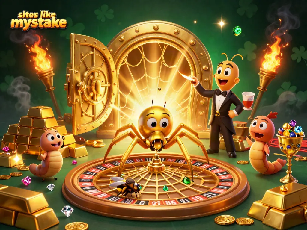 Spin for winnings at sites like mystake with an engaging 3D casino scene.