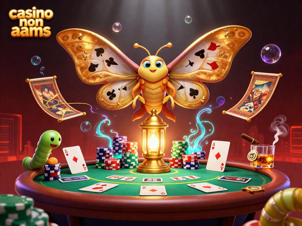 Scopri i colori vibranti di un falco in un casinò non AAMS, tra giochi di carte e gettoni colorati.