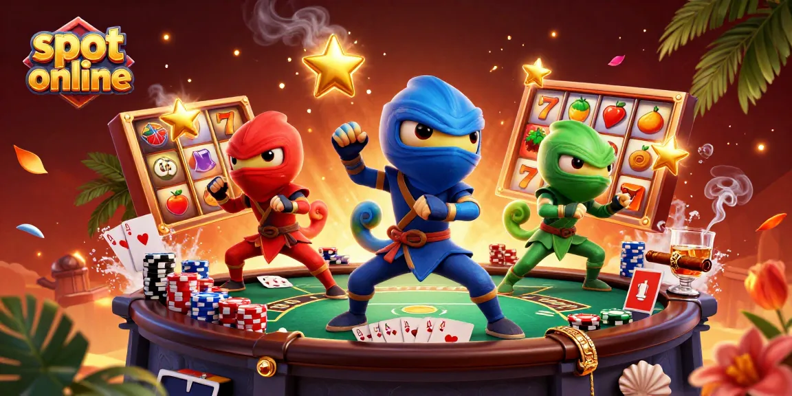 Engage with slot online action featuring vibrant 3D chameleons and dynamic casino elements.
