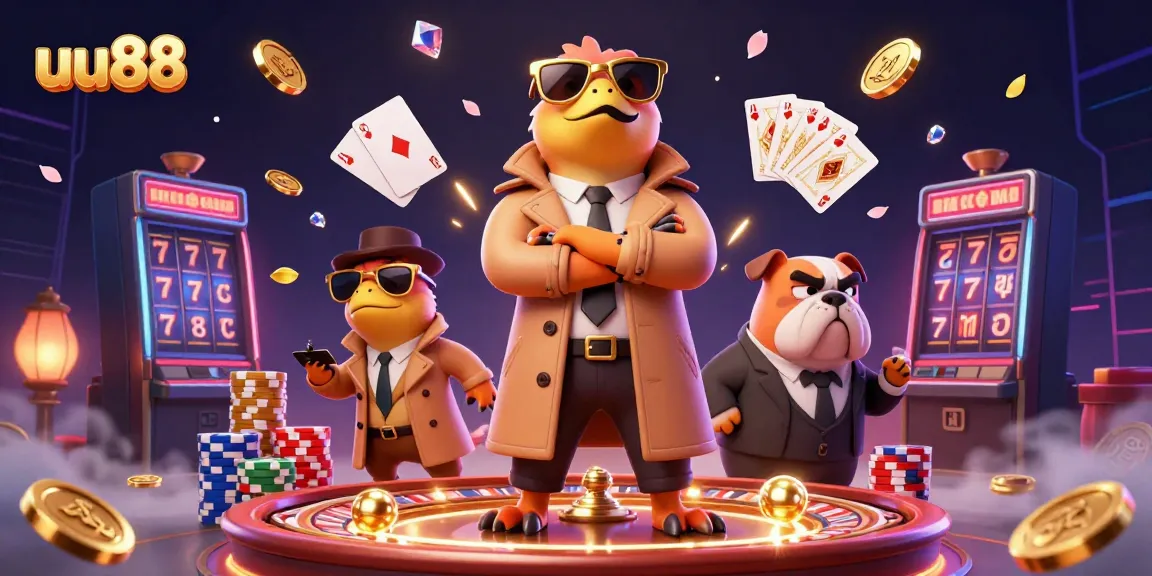 Experience thrilling betting at uu88 with vibrant casino action illustrations featuring raptors and gems.