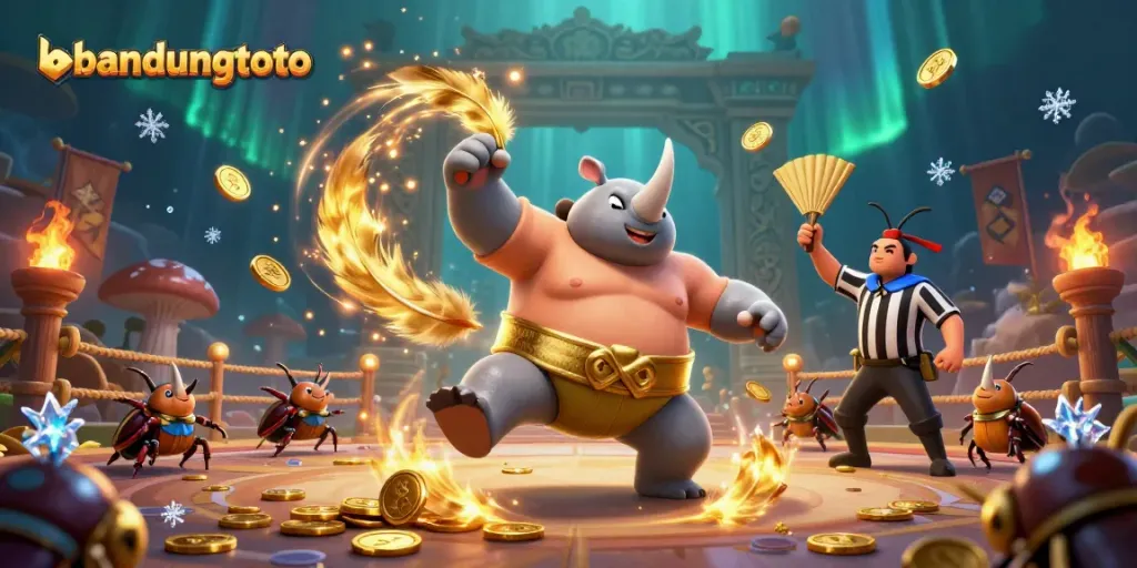 Experience thrilling action with bandungtoto as the beetle champion triumphs in a dynamic casino-themed arena.