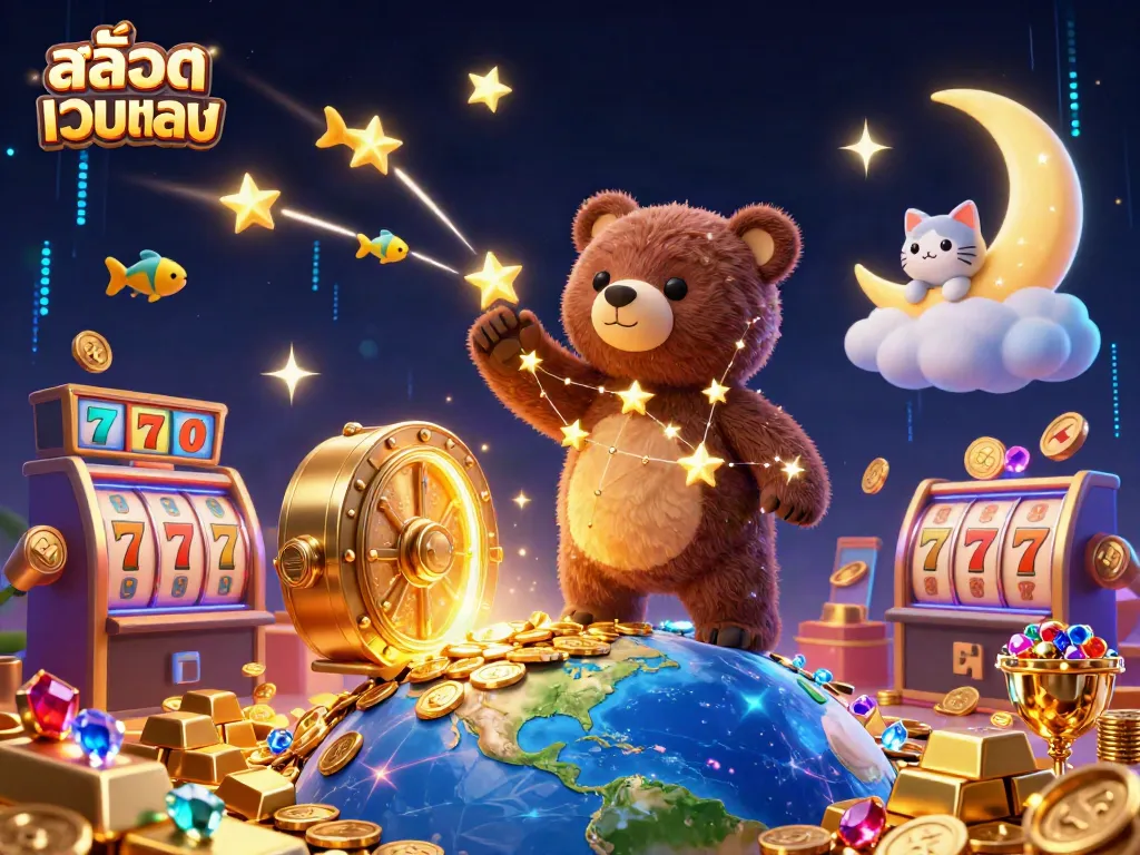 สล็อตเว็บตรง เต็มไปด้วยความตื่นเต้น รวบรวมสัญลักษณ์สล็อตและเกมคาสิโนที่ดึงดูดในภาพสามมิติ