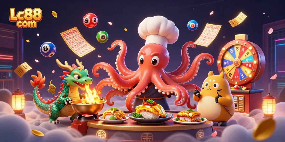 Experience thrilling gaming dynamics with Lc88 com as a colorful 3D casino illustration showcases vibrant characters and elements.