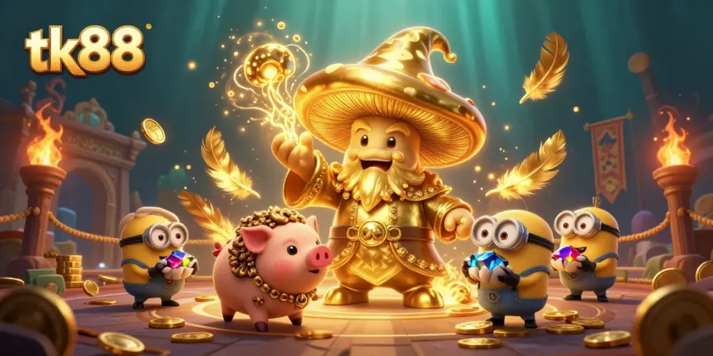 Experience exciting gameplay at tk88 with treasures and magic in a dynamic 3D casino setting