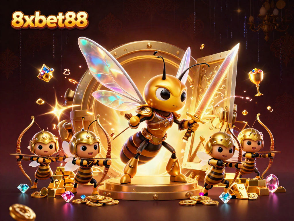 Experience the thrill of gambling at 8xbet88 with a captivating scene of wealth and strategy.