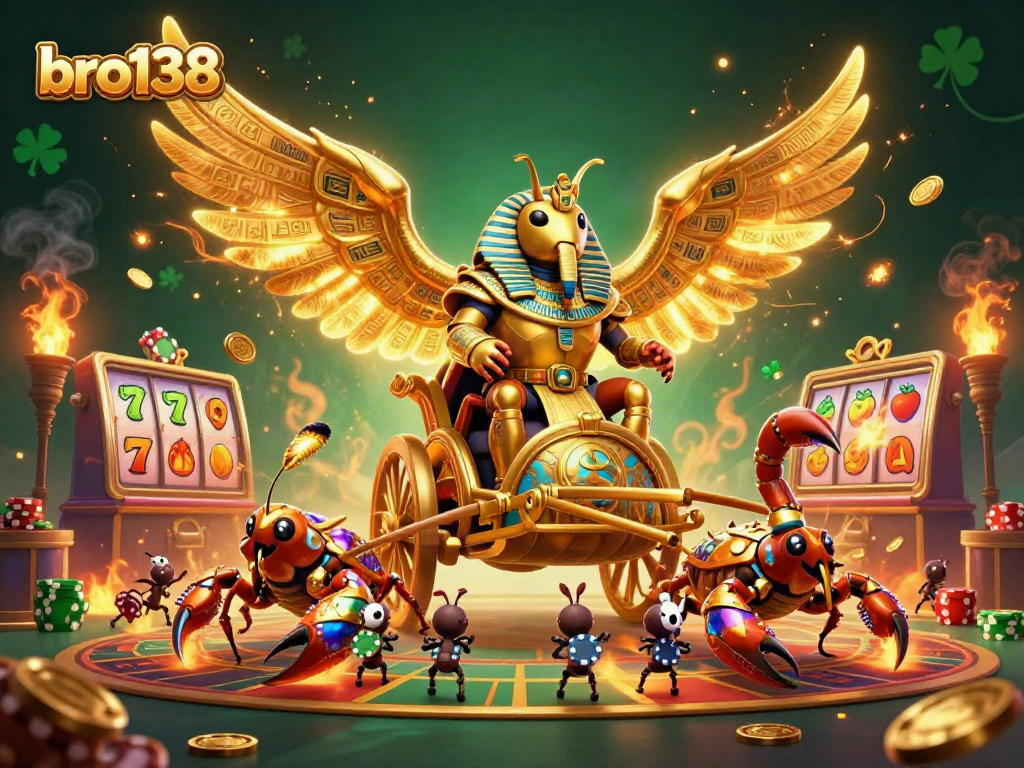 Spin the reels with bro138 in a dazzling casino scene showcasing vibrant symbols and thrilling action.