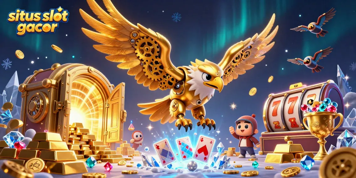 Menangkan situs slot gacor dengan ilustasi kasino 3D yang berwarna-warni dan penuh detail.