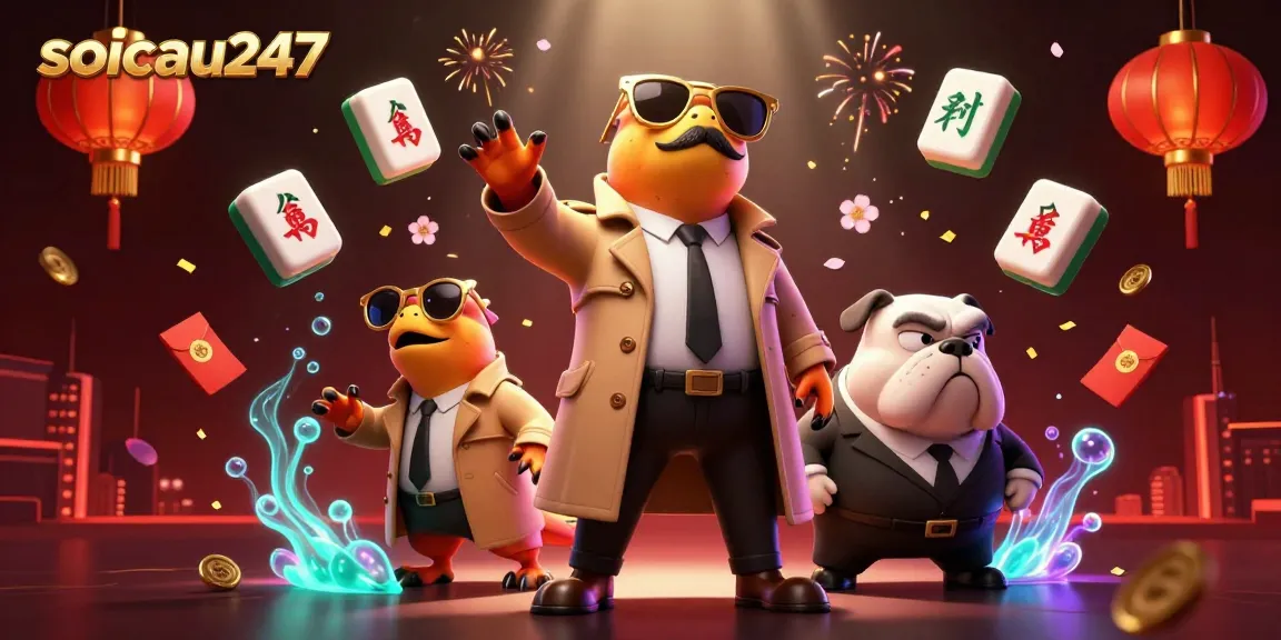 Experience the excitement of soicau247 with raptors in a trench coat attempting VIP entry at a lively casino.
