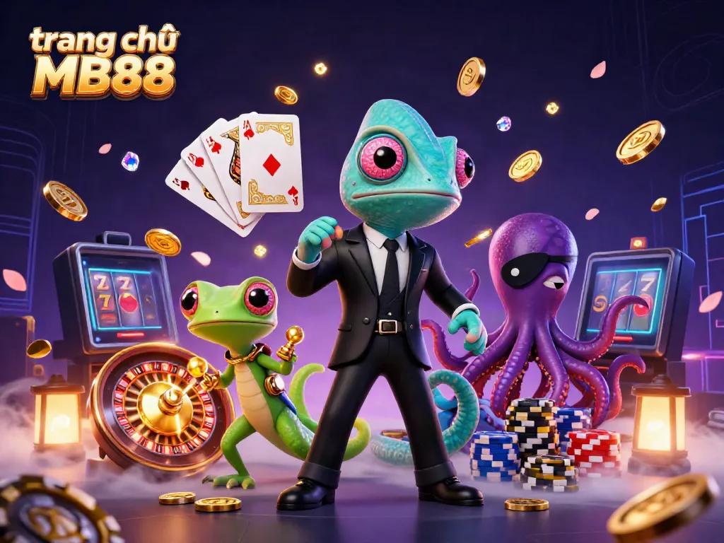 Engage with the thrilling action at trang chủ MB88 featuring characters amid dynamic casino elements.