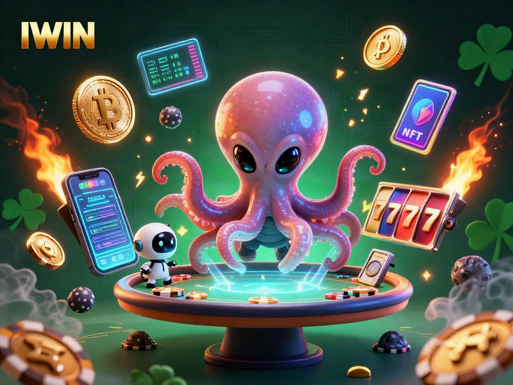 Join the IWIN alien poker game with vibrant casino action and cryptocurrency flair
