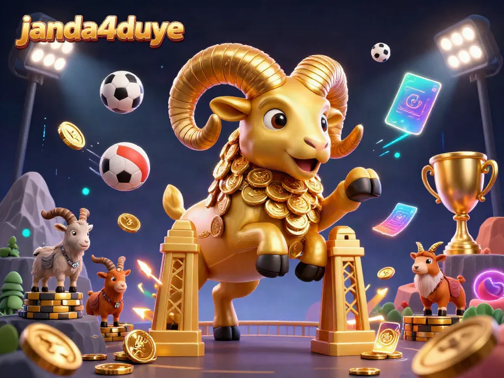 janda4duye merambah dunia permainan dengan ilustrasi 3D domba emas dan elemen taruhan yang meriah