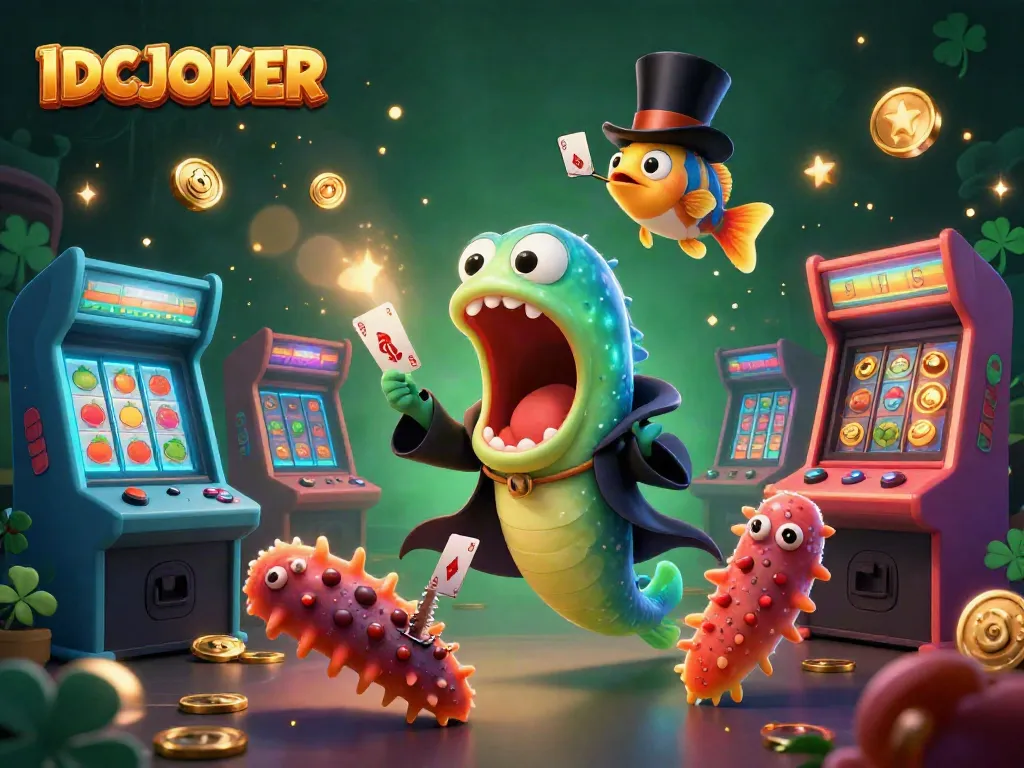 Experience thrilling casino adventures with IDCJOKER featuring vibrant characters and game elements in a magical underwater scene.