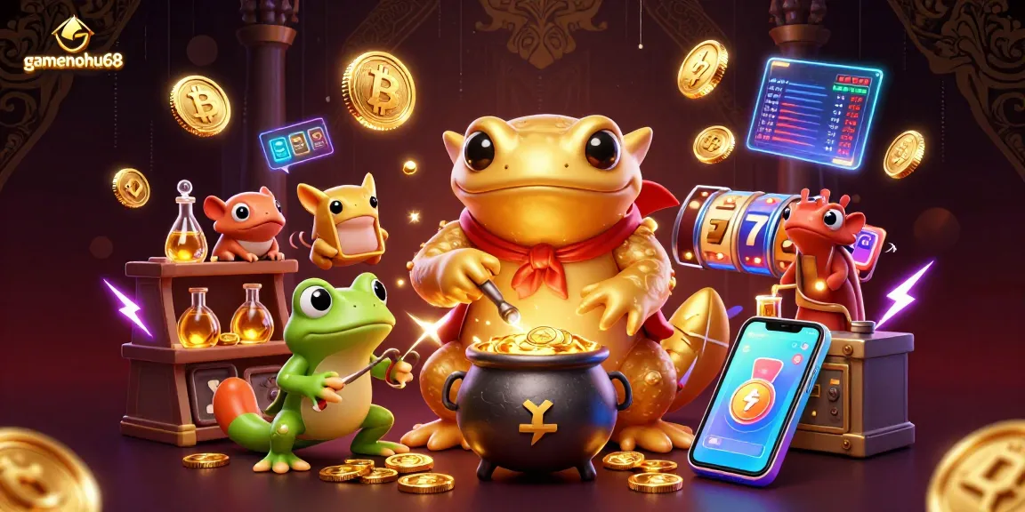 Experience the excitement of gamenohu68 with a vibrant casino scene featuring unique alchemical transformations.