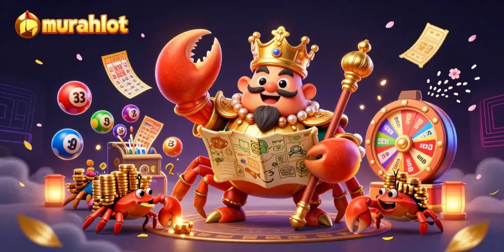 Menangkan jackpot dalam permainan murahslot dengan menarik nomor lotere berwarna-warni dan elemen kasino lainnya.