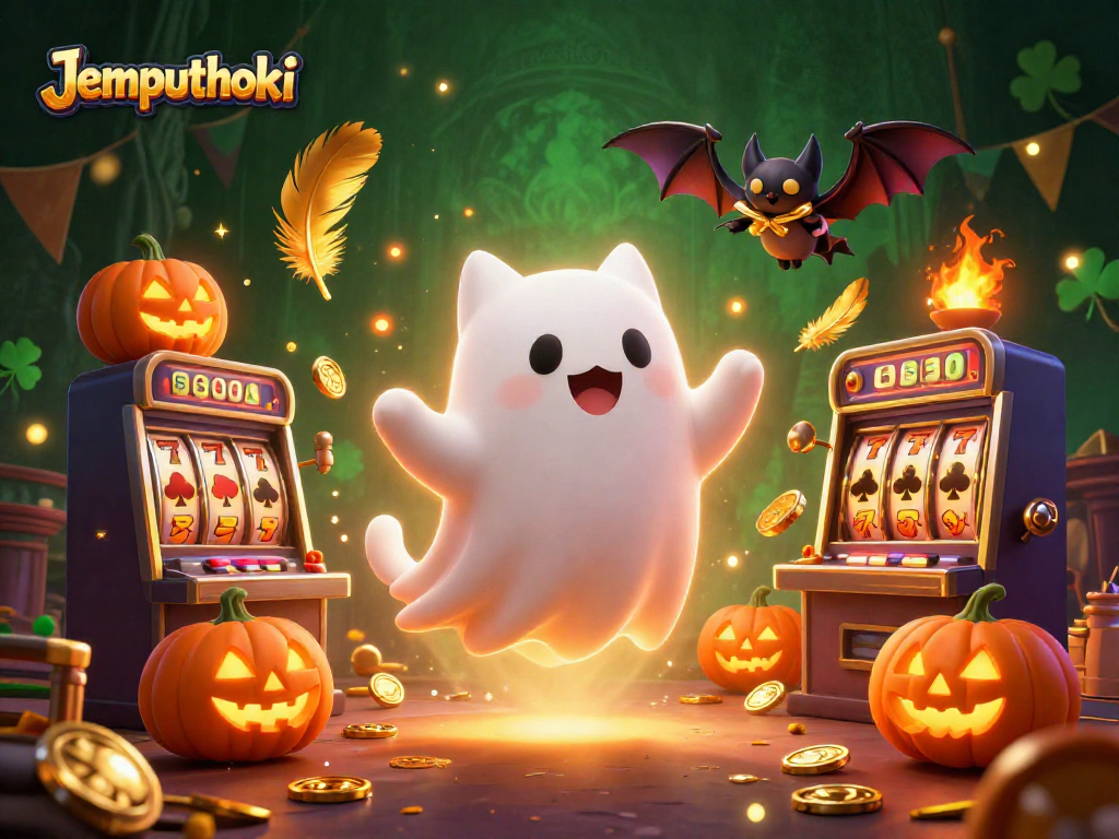 Join the fun at Jemputhoki with a friendly ghost cat and exciting slot reels!
