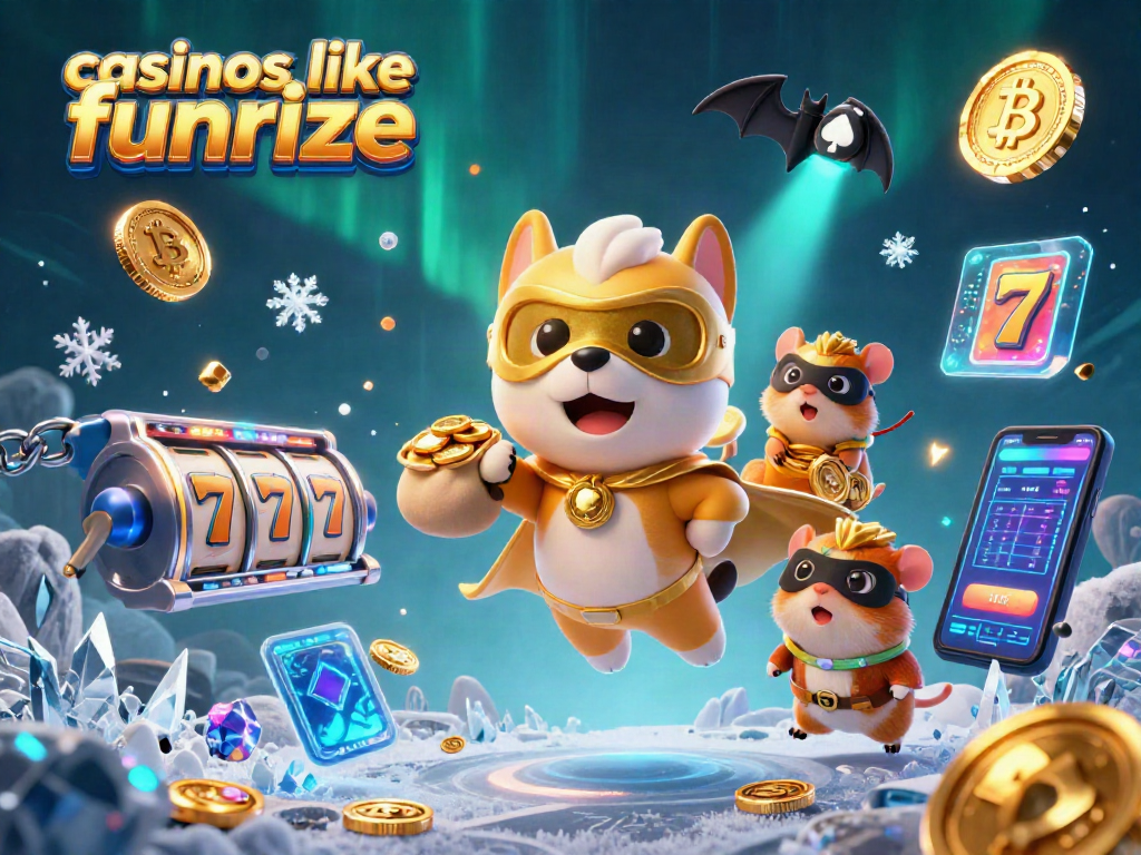 Experience gaming excitement at casinos like funrize with slots and jackpots in a vibrant 3D scene.